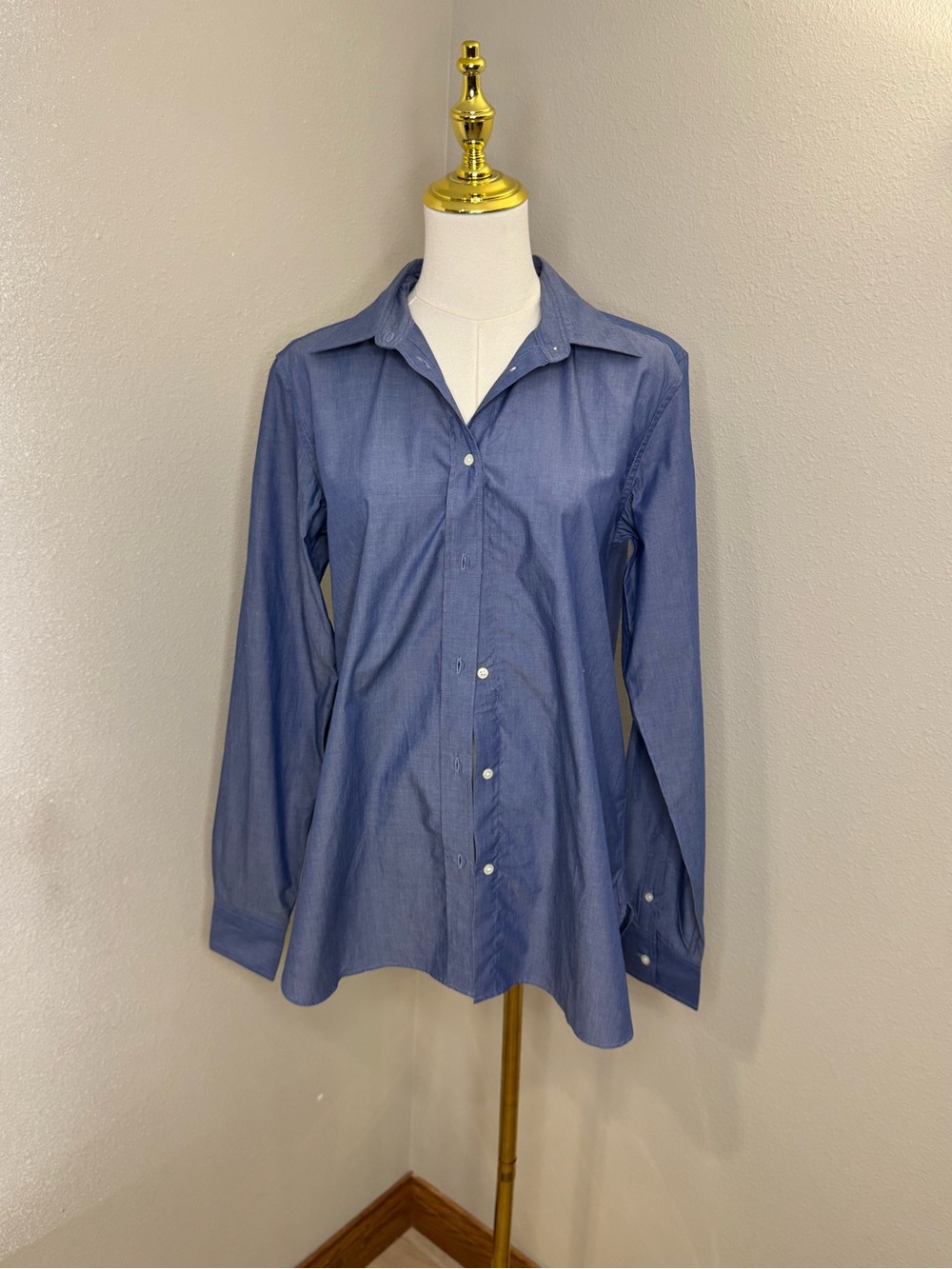 J.Crew Jules Classic Fit Shirt Tall 6 Blue Regenerative Cotton Poplin NWT CN896
